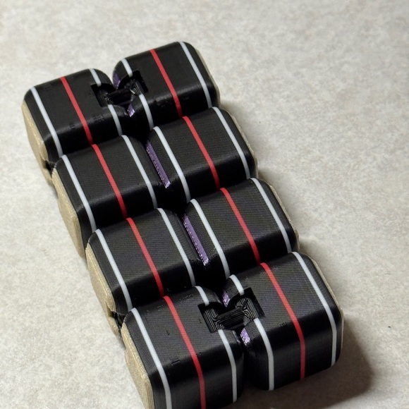NWT 3D Printed Infinity Cube Fidget Toy – Black, Purple & Gold Colorway - Picture 4 of 5